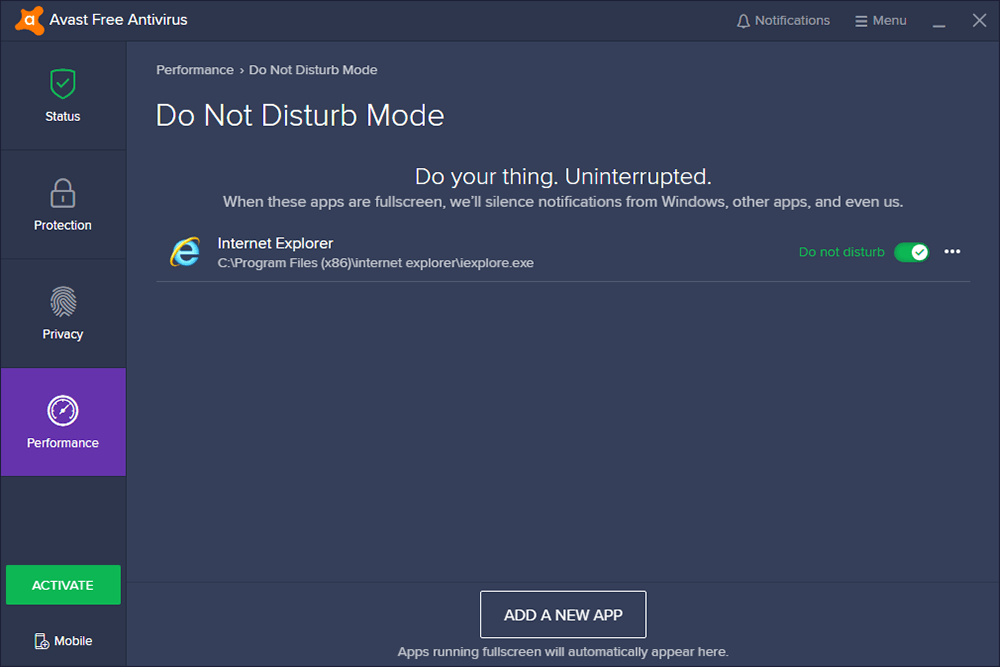 avast free do not disturb