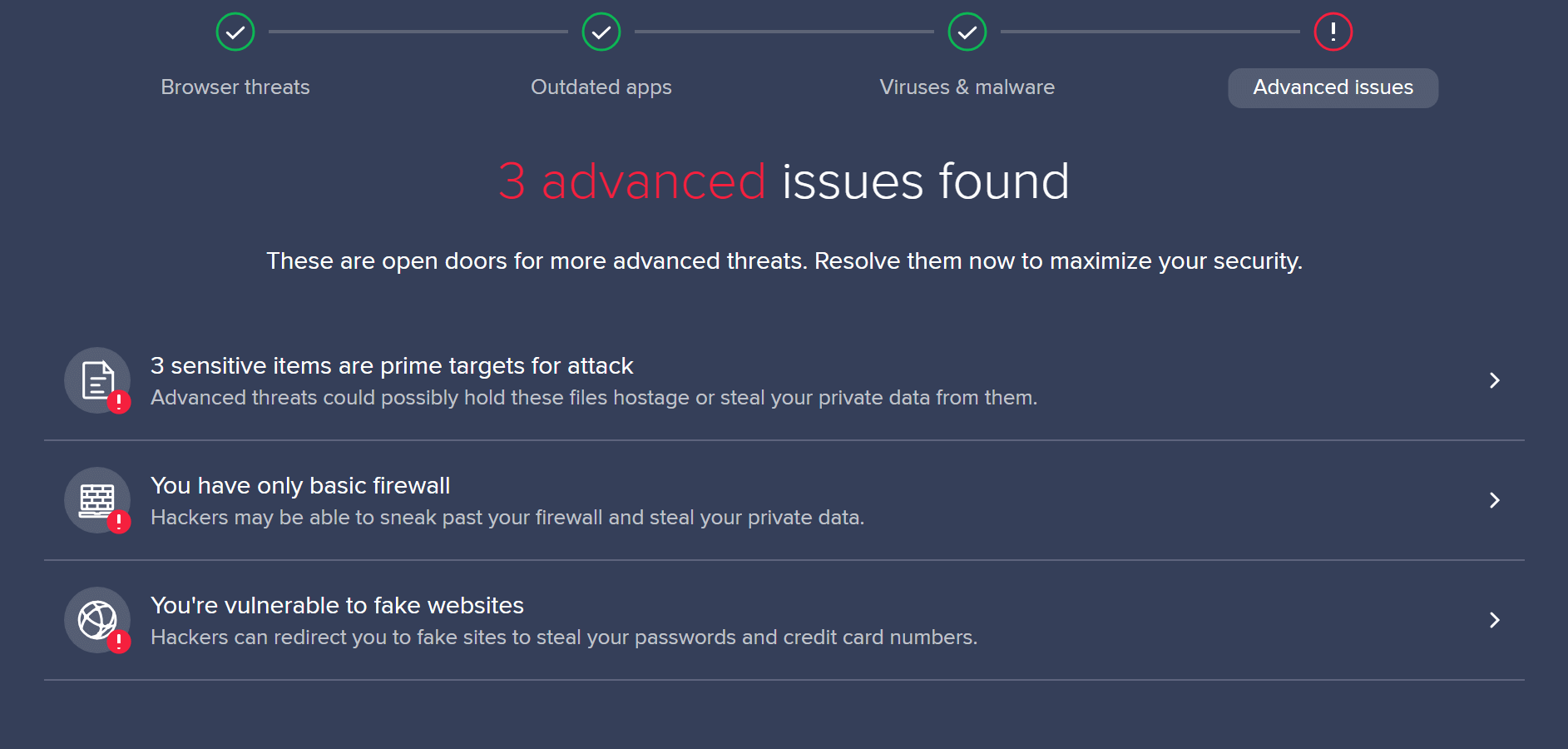 avast antivirus scan results