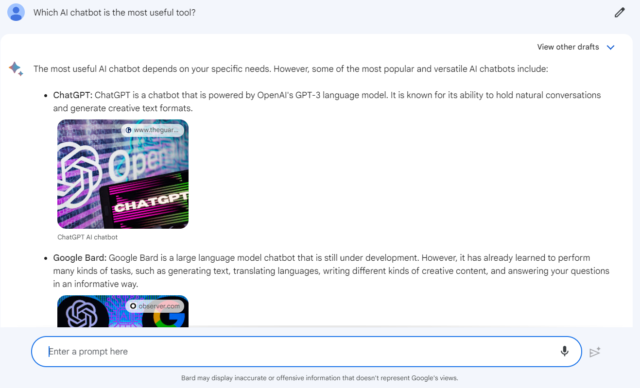 Bard PaLM 2 test: What's the most useful chatbot?