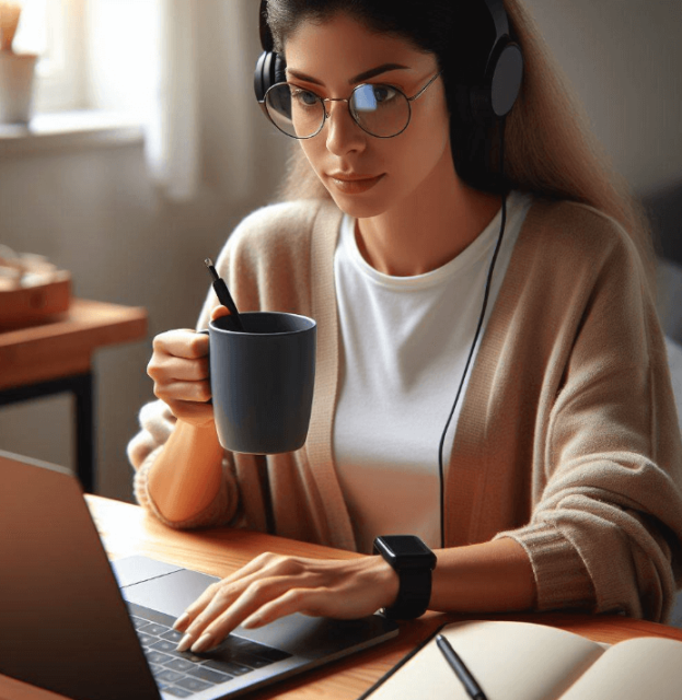 Bing Working on Laptop