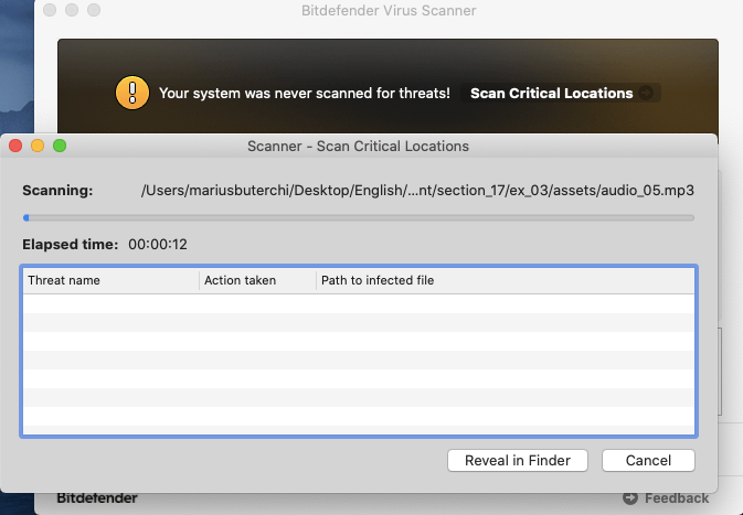 bitdefender system scan