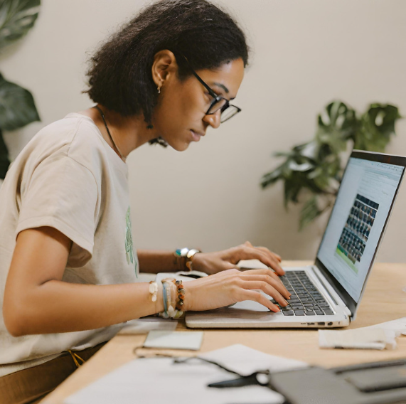 Canva Working on Laptop