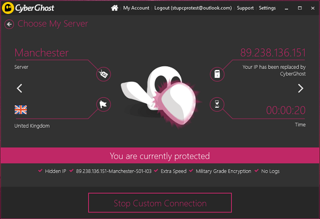 CyberGhost server