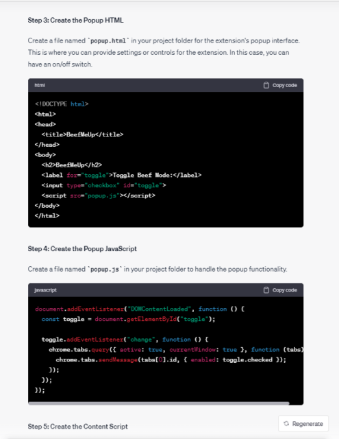 coding a chrome extension with ChatGPT
