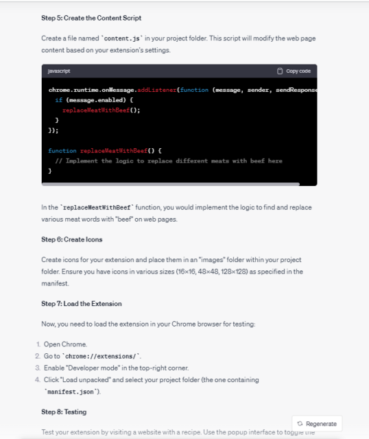 coding a chrome extension with ChatGPT