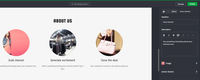 GoDaddy GoCentral Page Editor