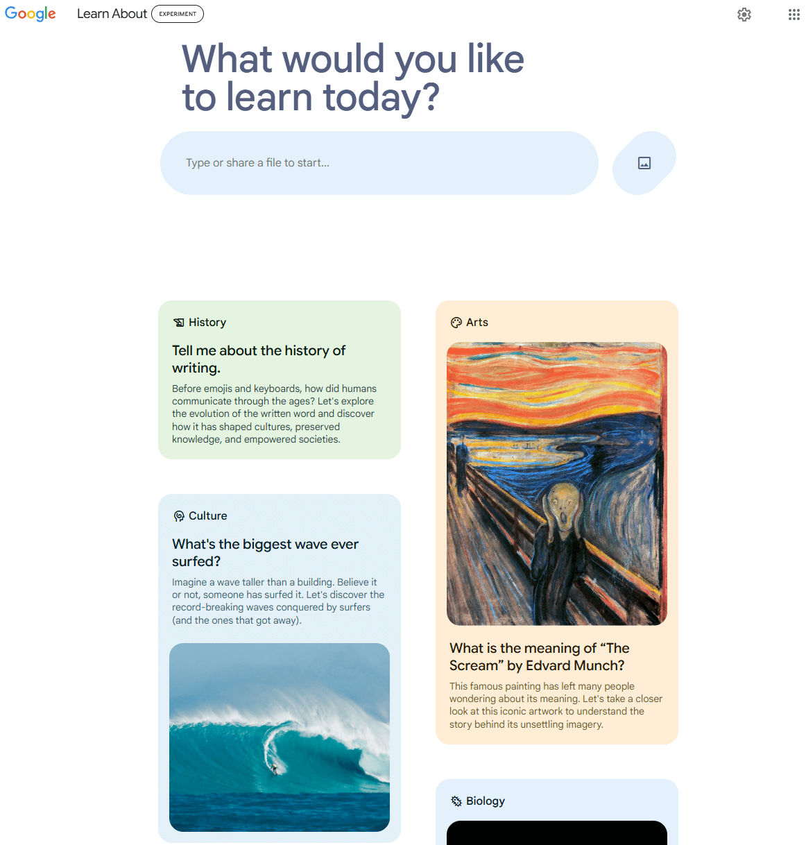 Google Learn About Ask
