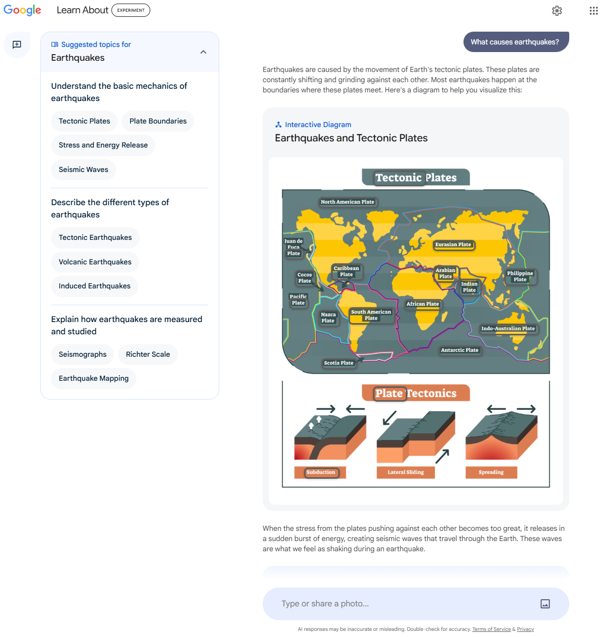 Google Learn About Earthquakes