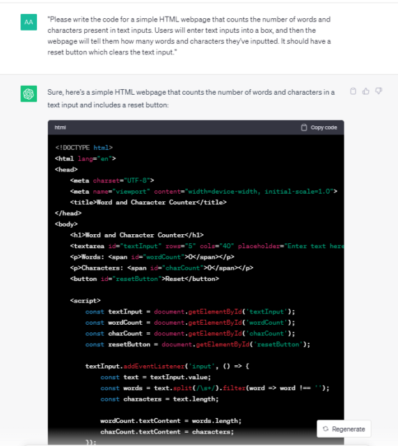 code for a html website