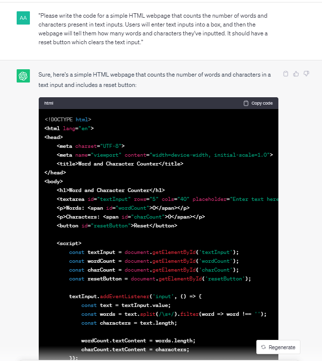 code for a html website