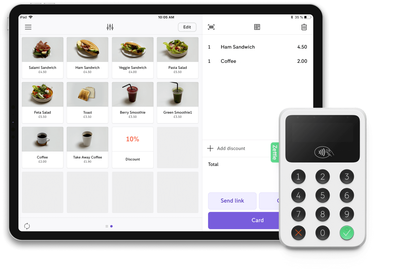 Zettle's iPad interface