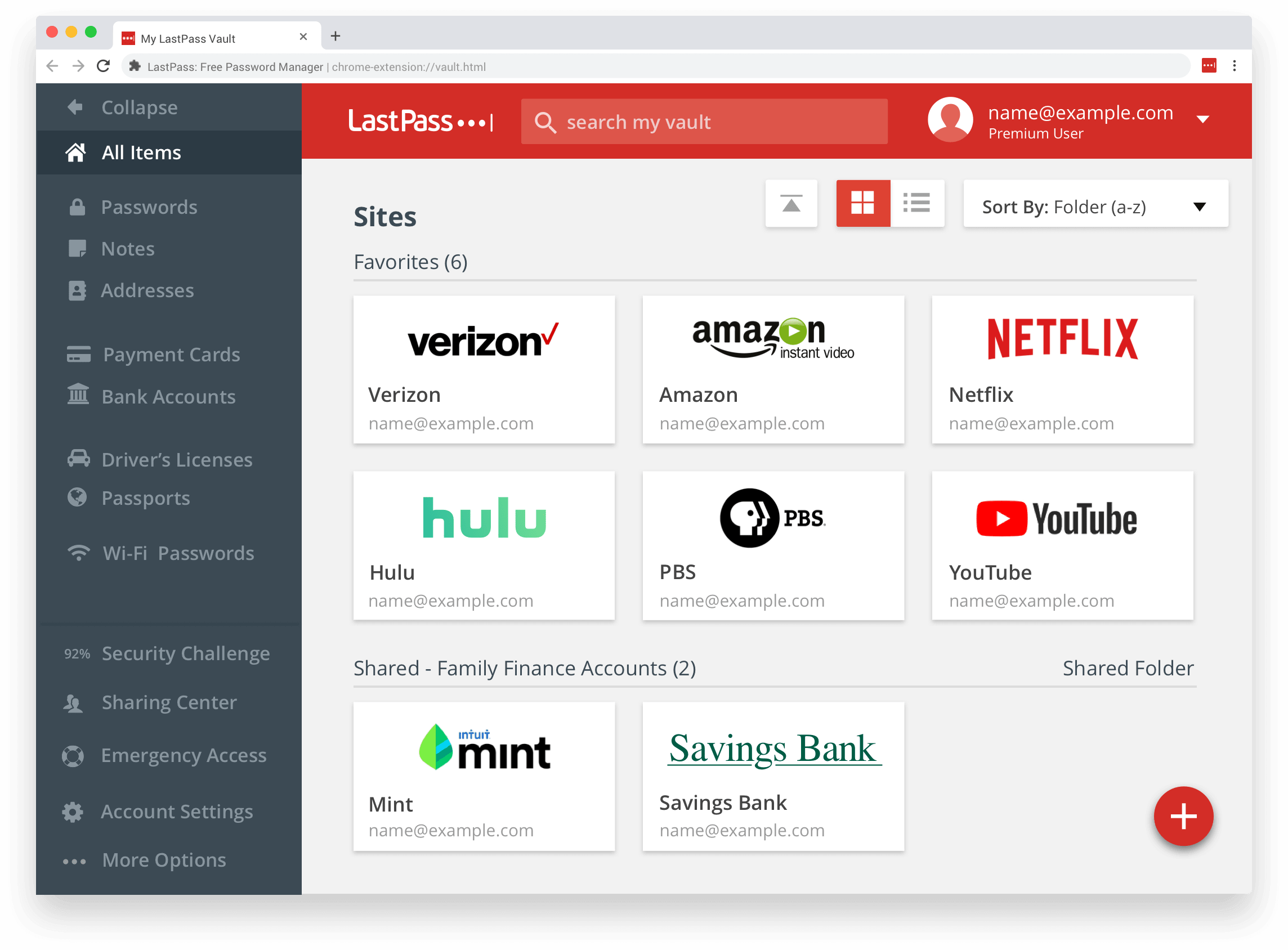 Lastpass vault sites