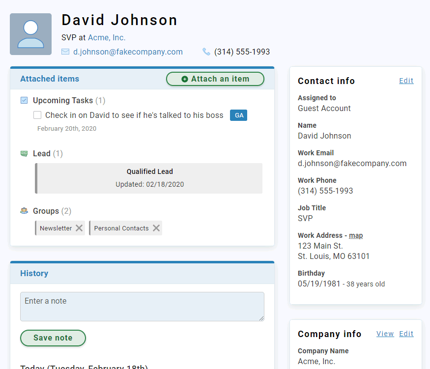 Less Annoying CRM Contact