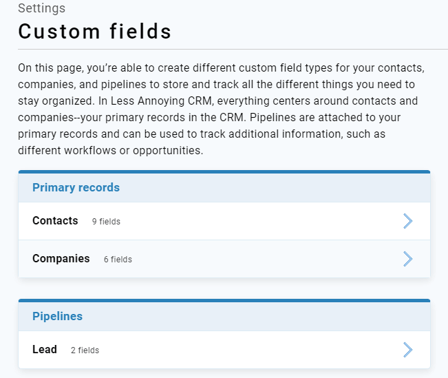 Less Annoying CRM Custom