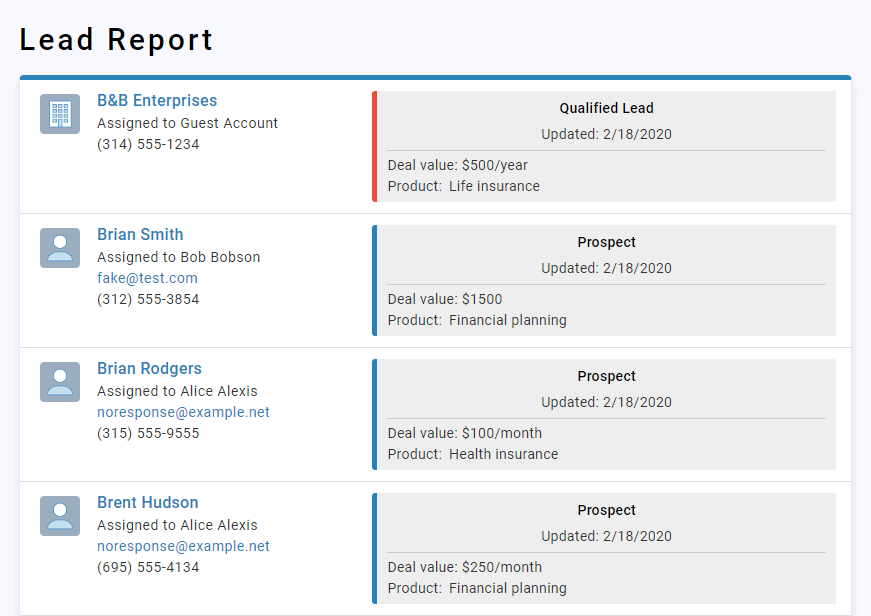 Less Annoying CRM Report