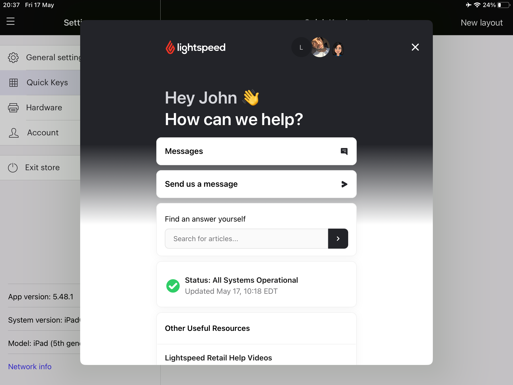 Lightspeed Retail Help & Support. Source: Tech.co testing