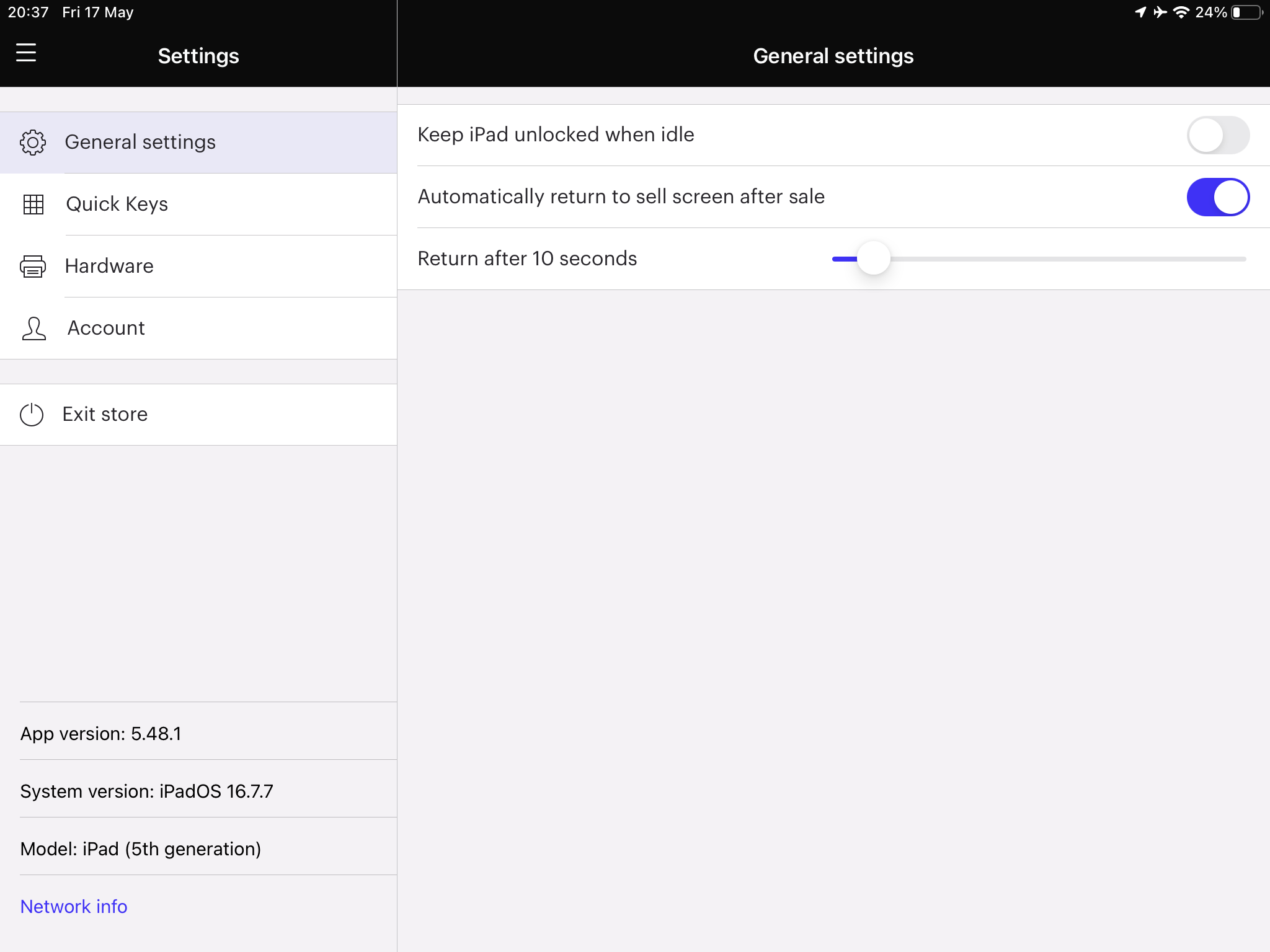 Lightspeed Retail Settings. Source: Tech.co testing