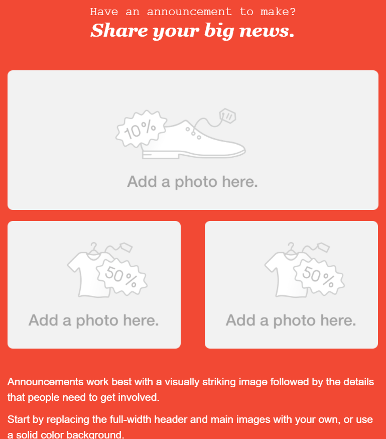 MailChimp Template Announcement