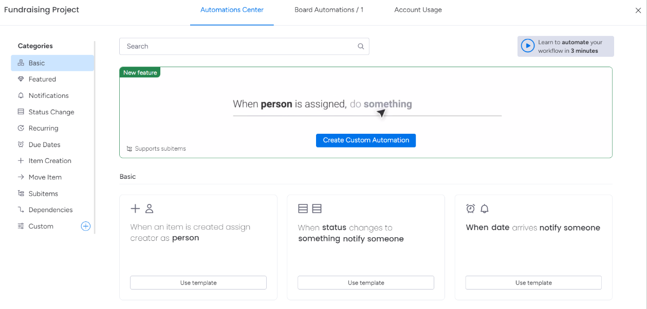 monday.com automation portal