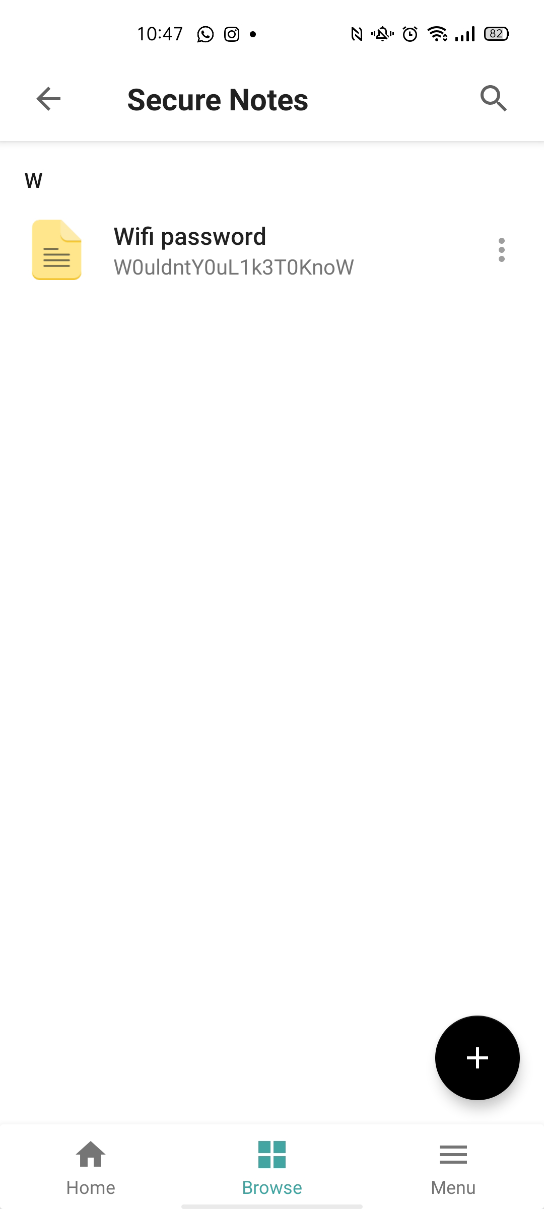 NordPass Mobile Secure Notes