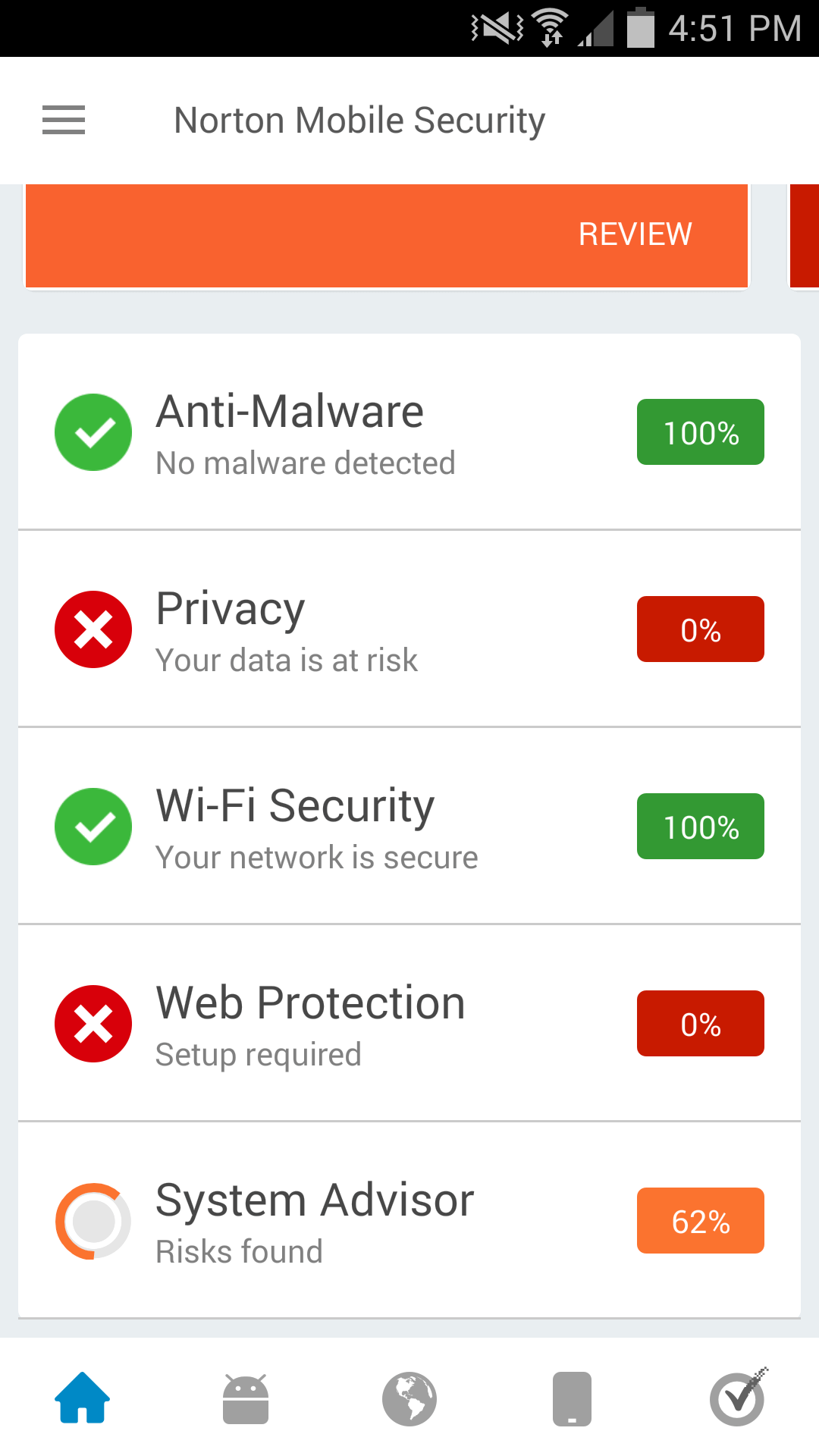 Norton App Settings