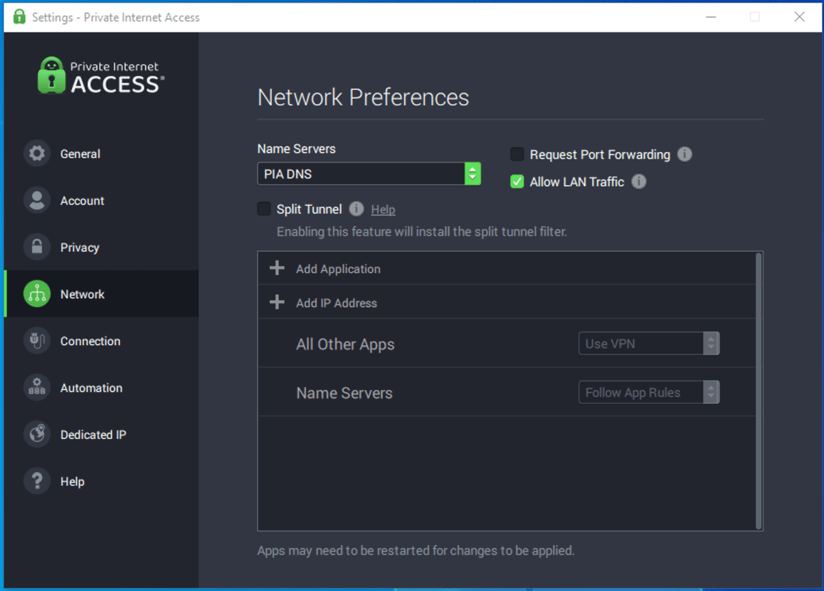 Private Internet Access networks