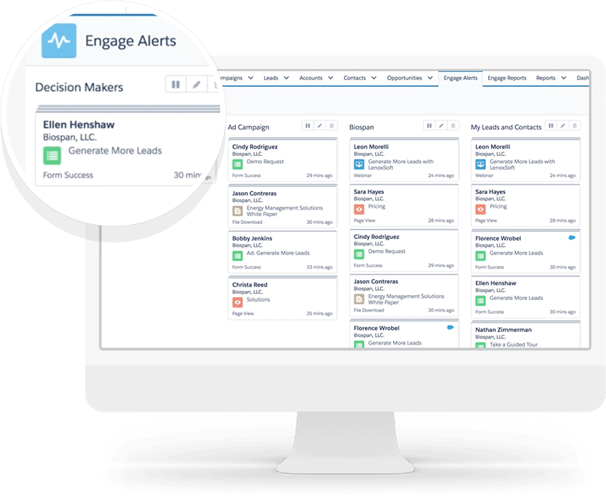Salesforce Pardot engage alerts