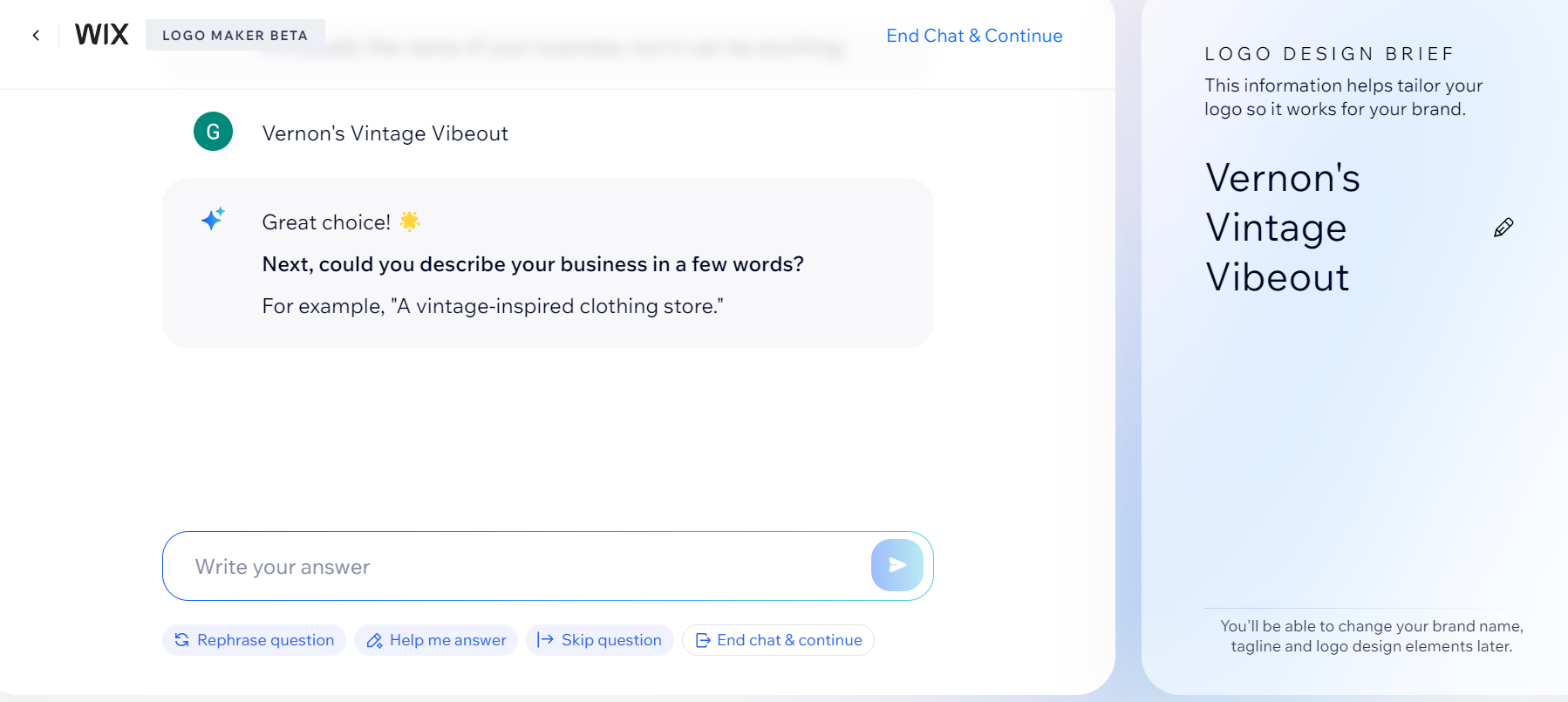 AI prompts for Wix logo generator