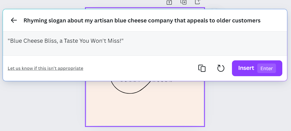 Canva AI prompt tool in action