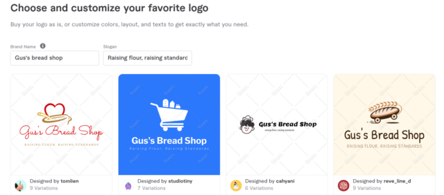 Fiverr AI logo generator in action