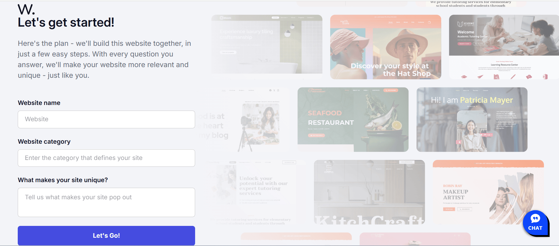 Screenshot of Web.com website builder