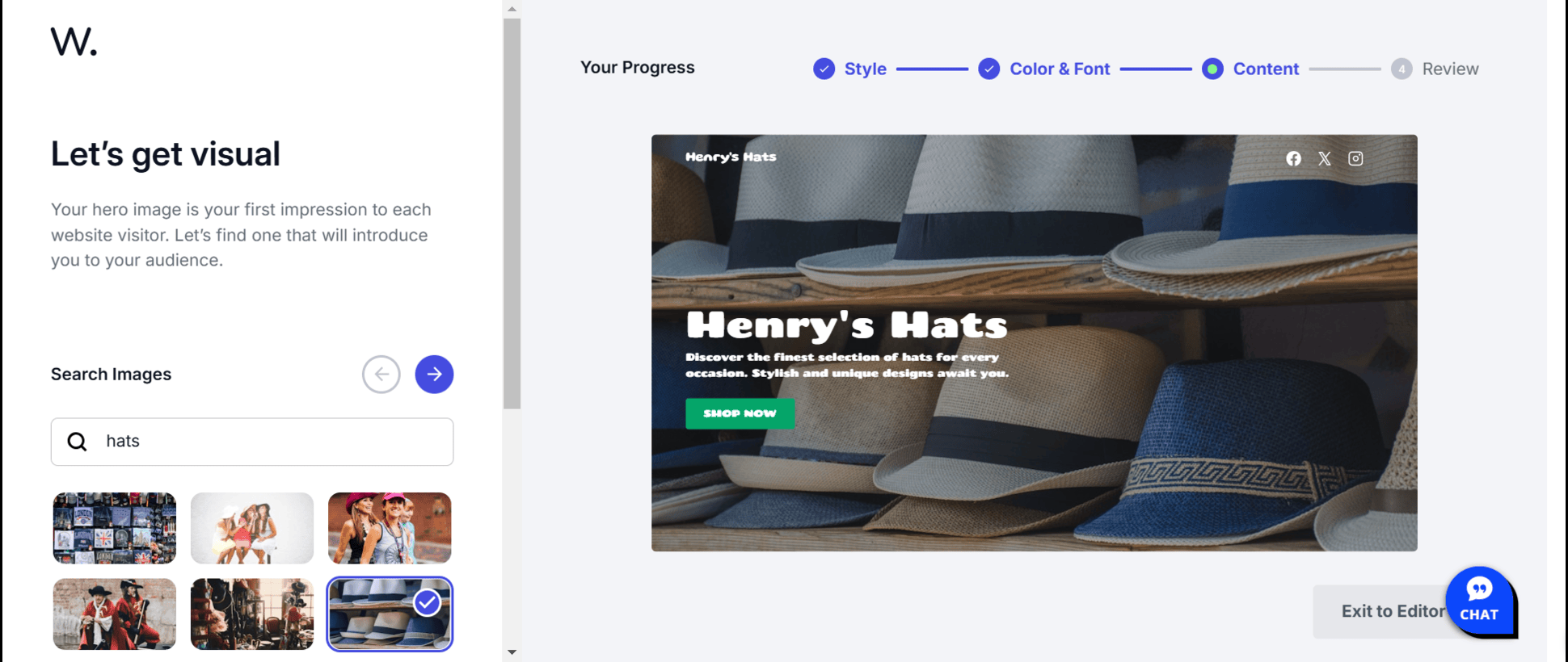 Screenshot of AI-generated website