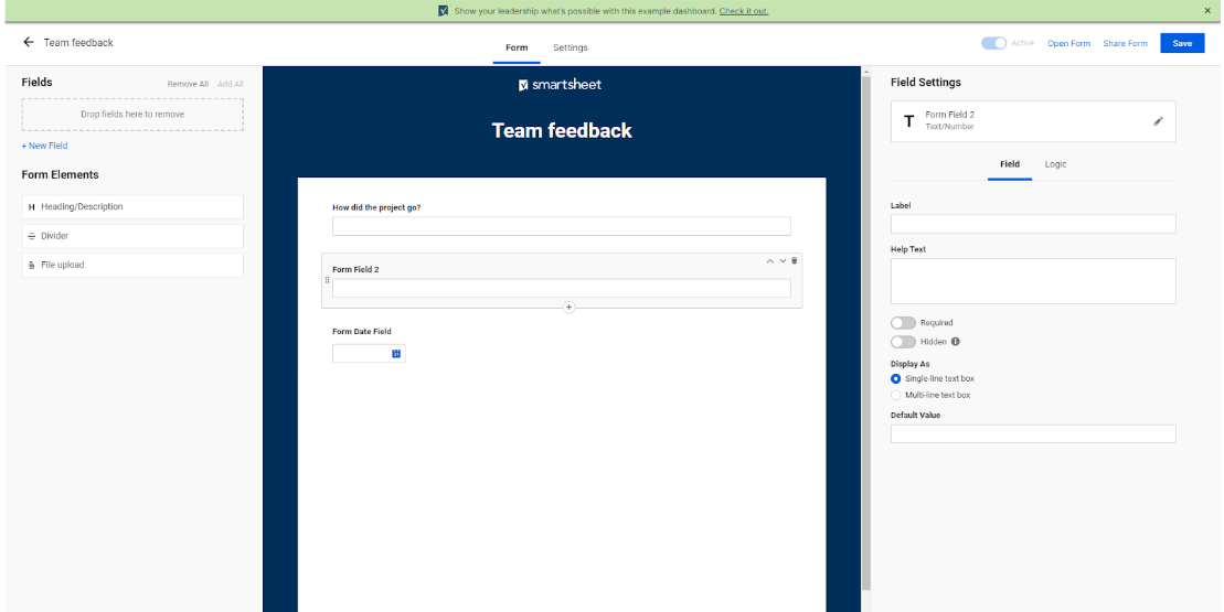 Smartsheet Work OS Form builder (Airtable vs Smartsheet)