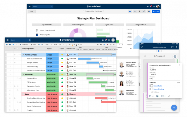Smartsheet Product Screens