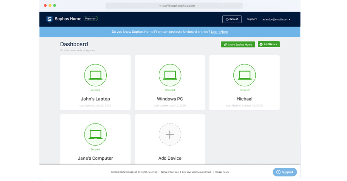 sophos cloud dashboard