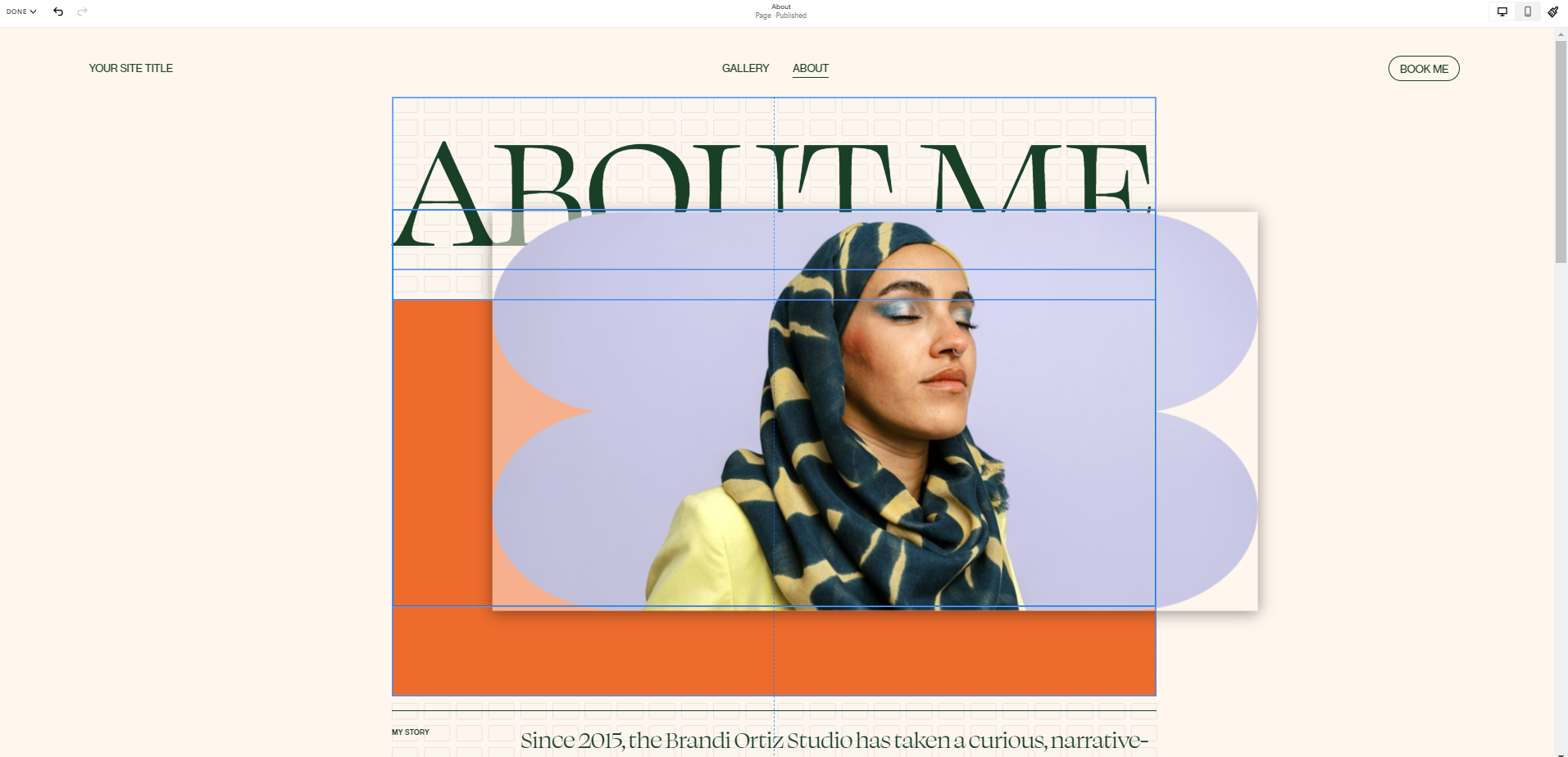 Squarespace's fluid editor