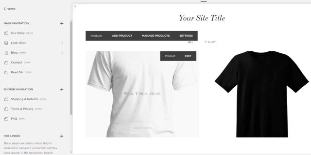 Squarespace product page
