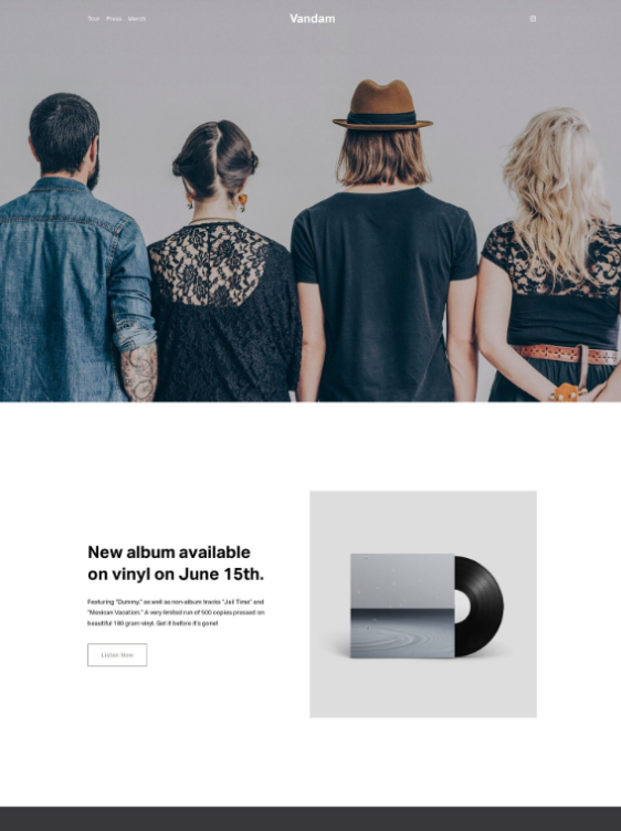 Squarespace Template Vandam
