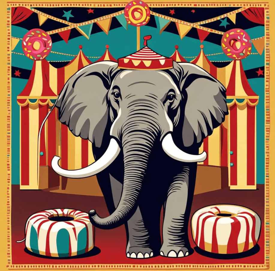 Stable Diffusion Elephant Donut