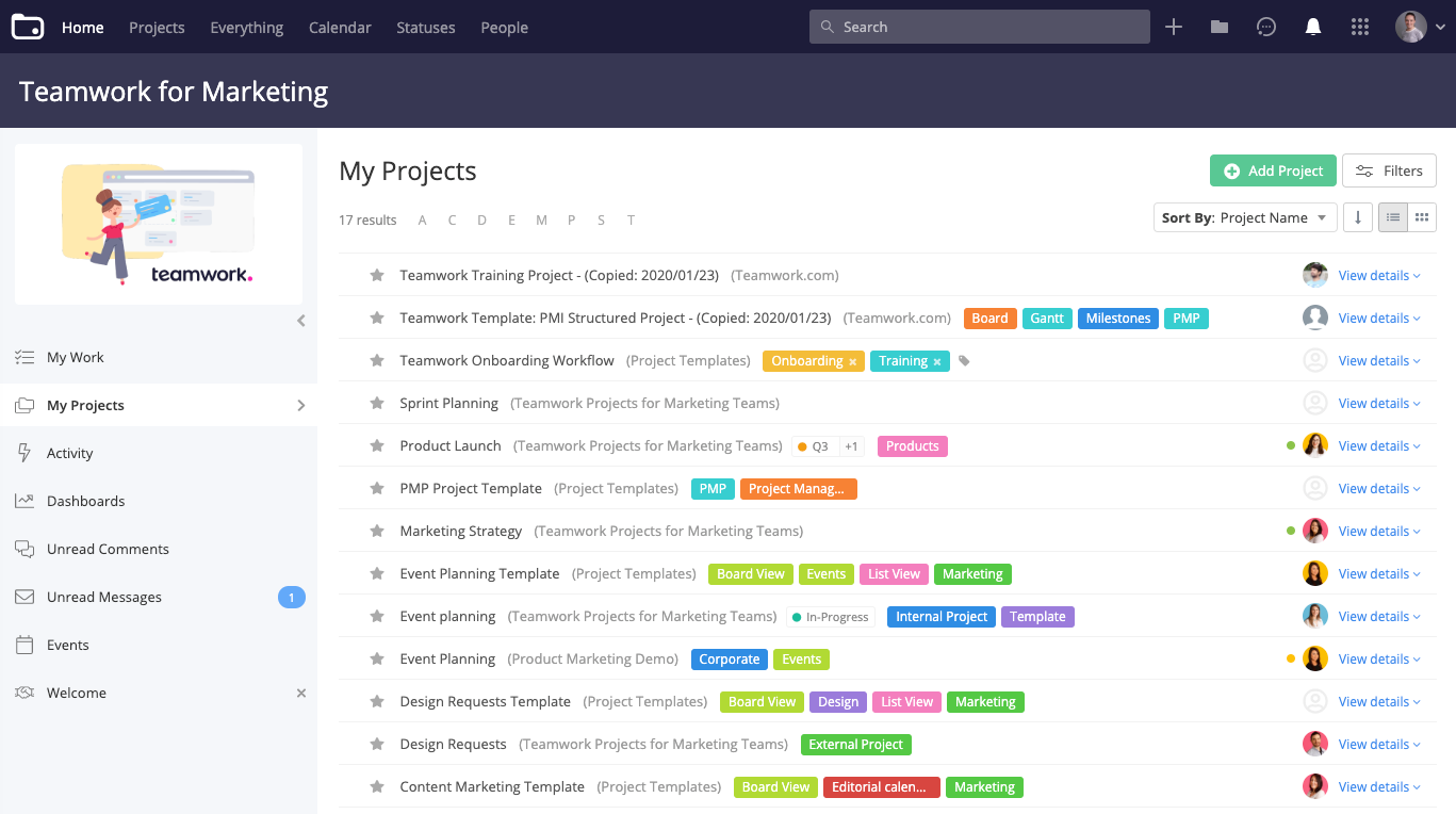 Teamwork My Projects