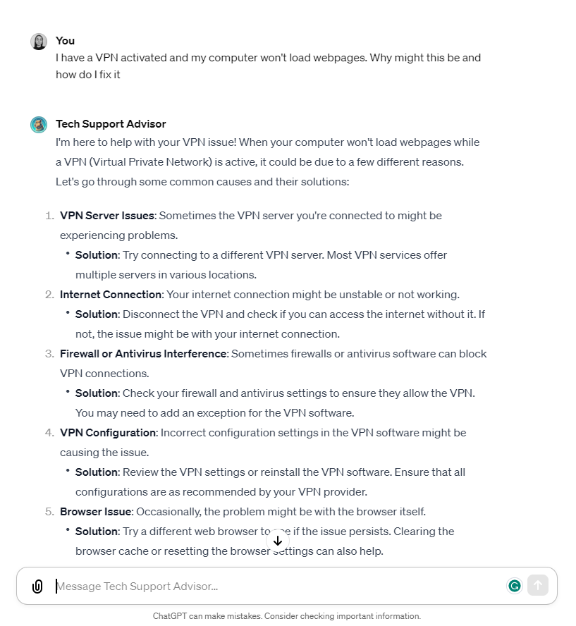 Tech support gpt bot