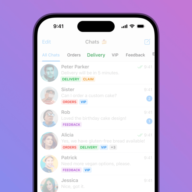 Telegram Business: Tags for Groups