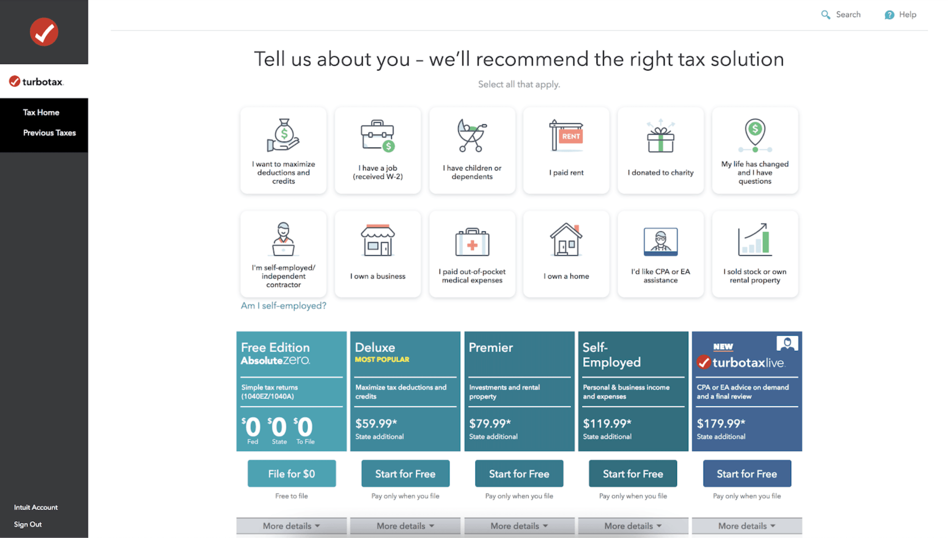 TurboTax Interface