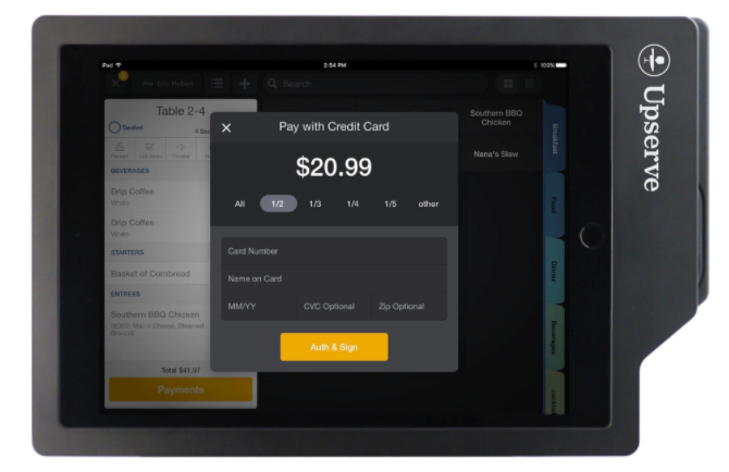 Upserve Split Checks