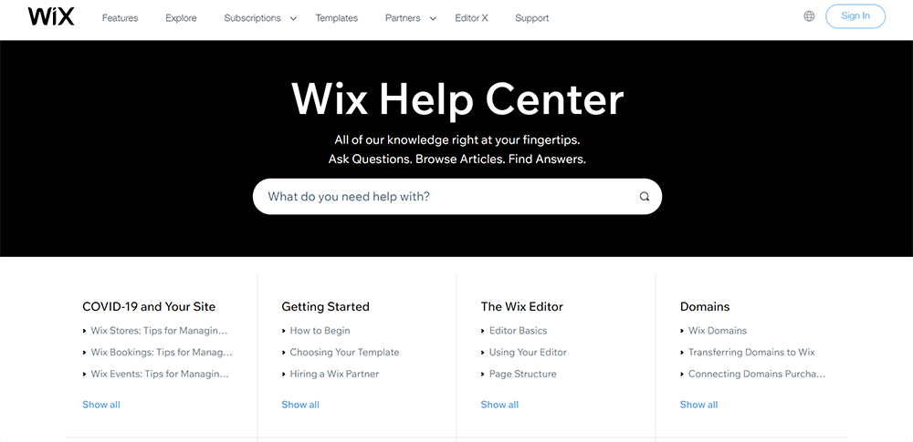 wix help and support