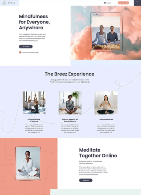 Online Meditation Classes Website Template