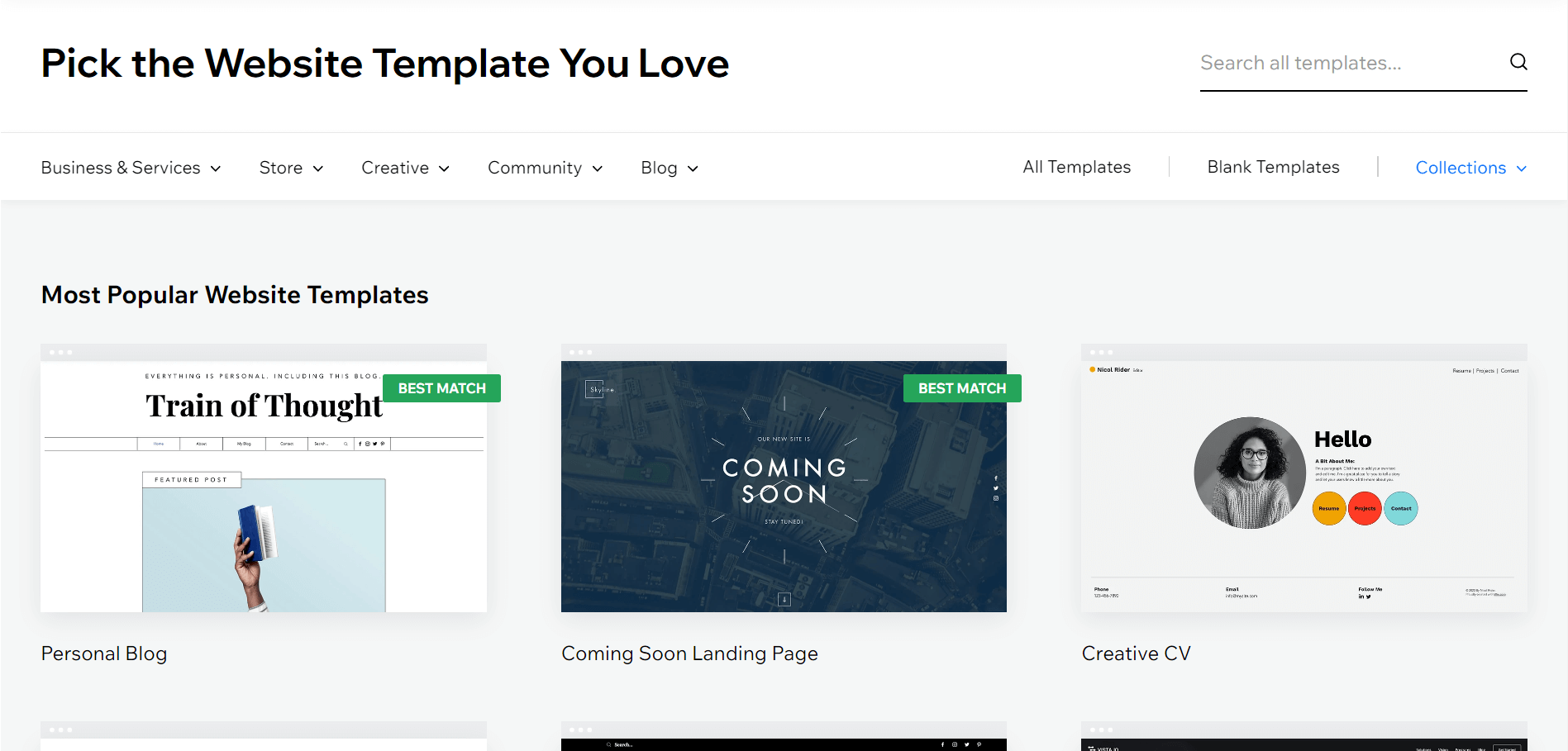 Wix website templates