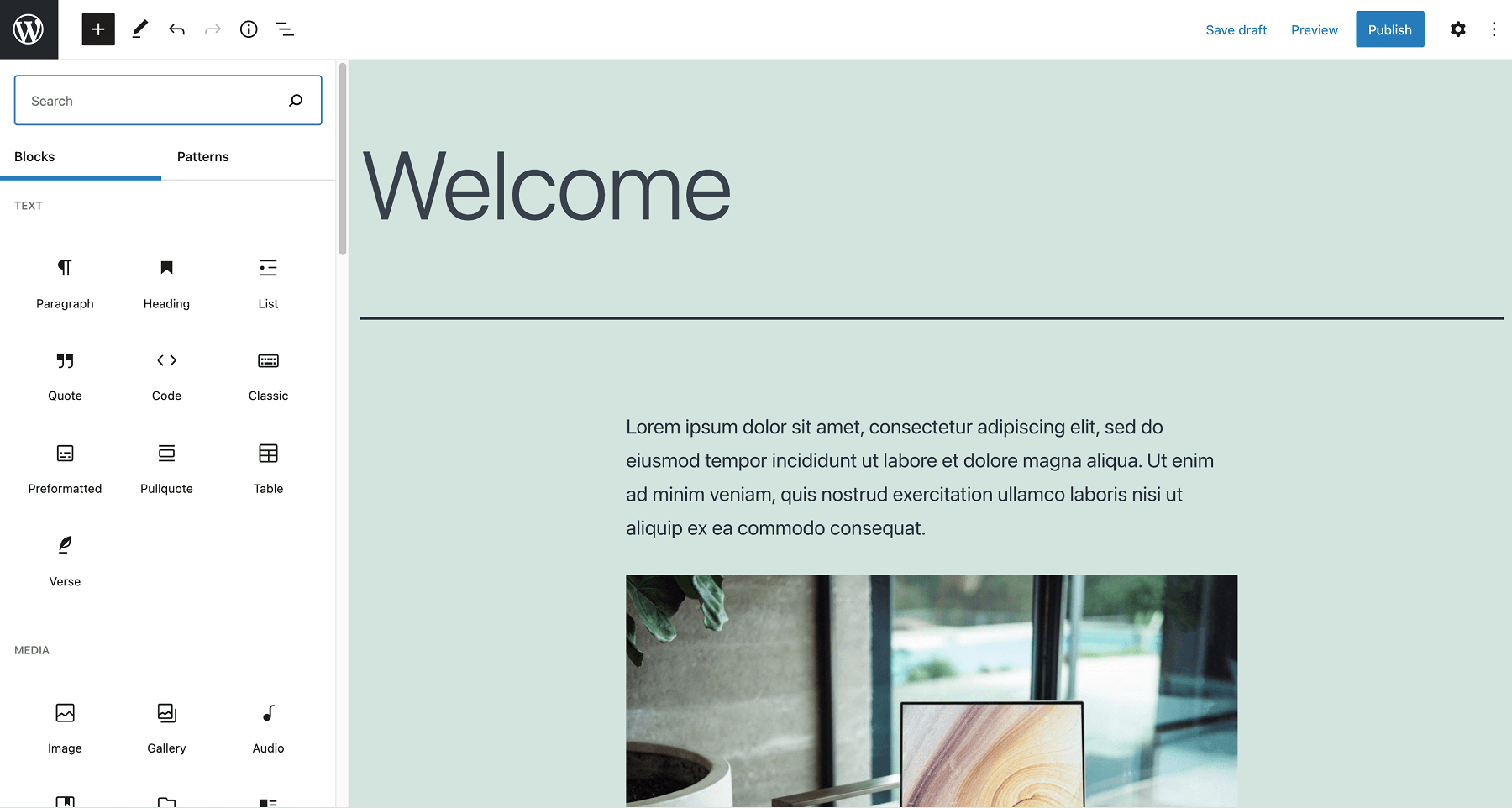 WordPress editor