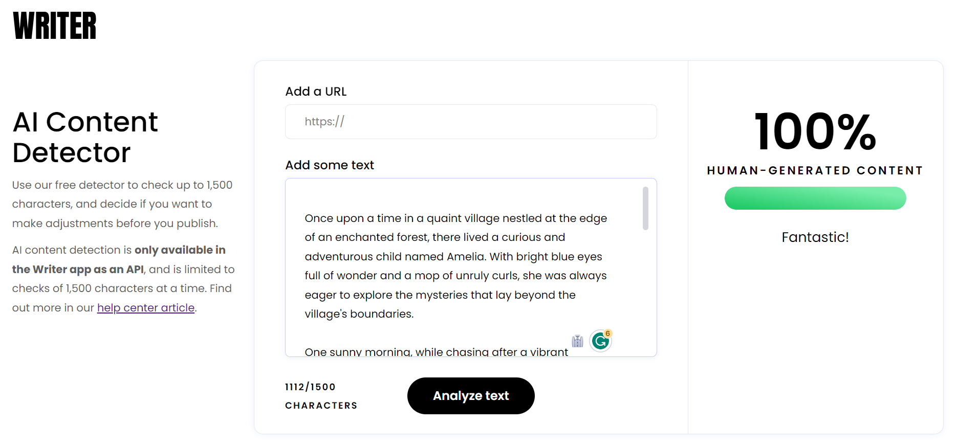 Writer ai content detector
