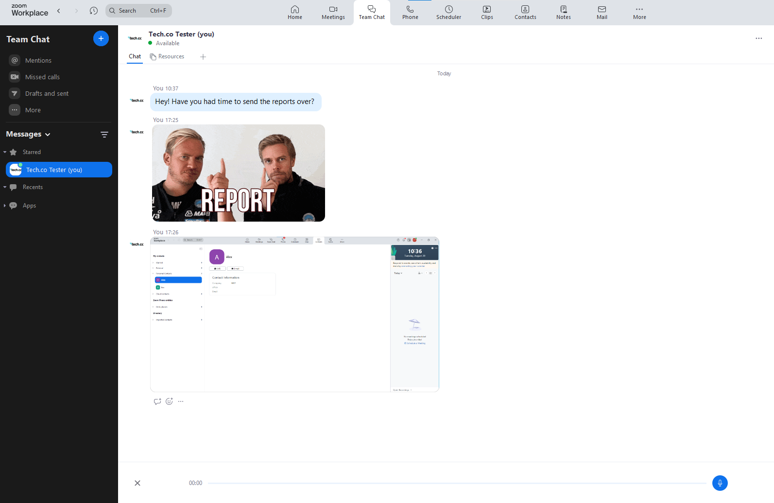 Zoom Phone chat
